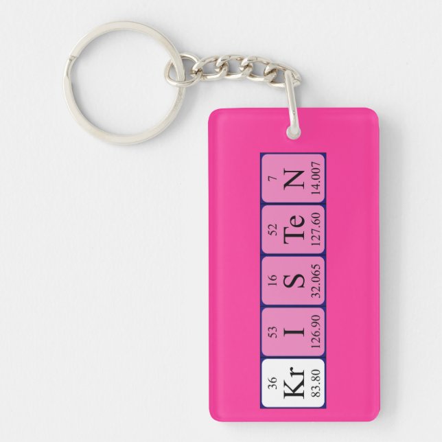 Kristen periodic table name keyring (Front)