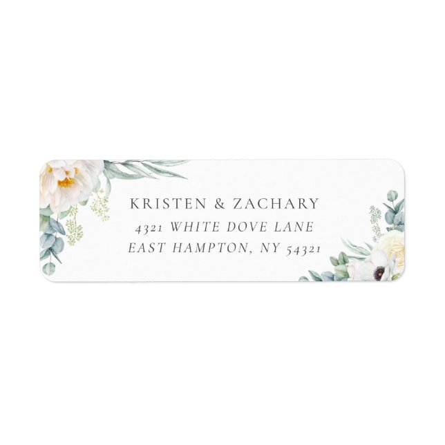 Kristen White Wedding Return Address Label (Front)