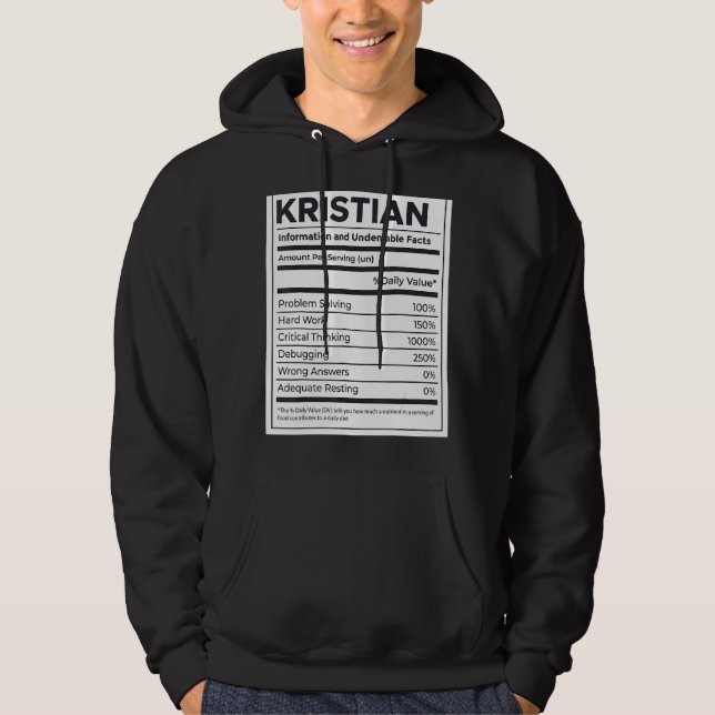 Kristian Nutrition Information Problem Solving Har Hoodie (Front)