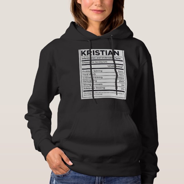 Kristian Nutrition Information Problem Solving Har Hoodie (Front)