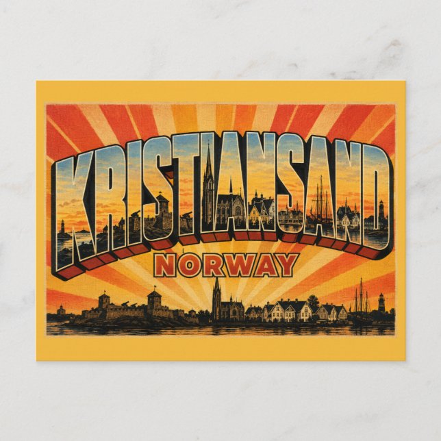 Kristiansand Norway Cathedral Postcard (Front)