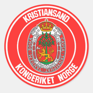 Kristiansand Round Emblem Classic Round Sticker