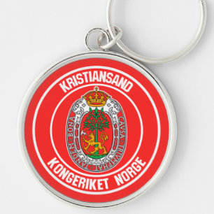 Kristiansand Round Emblem Key Ring