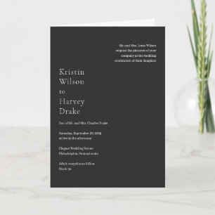 Kristin Charcoal Modern Wedding Invitation