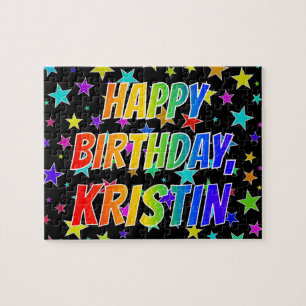 "KRISTIN" First Name, Fun "HAPPY BIRTHDAY" Jigsaw Puzzle