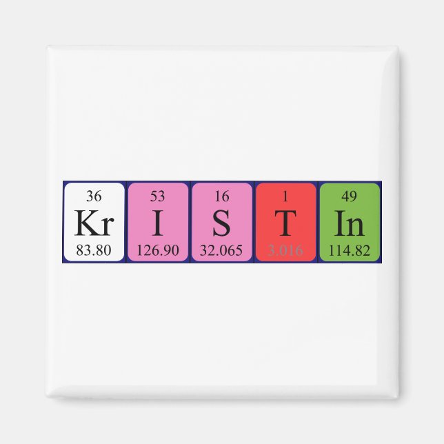 Kristin periodic table name magnet (Front)