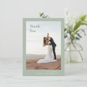 Kristin Sage Green Modern Wedding Thank You Card