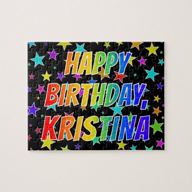 "KRISTINA" First Name, Fun "HAPPY BIRTHDAY" Jigsaw Puzzle (Horizontal)