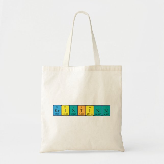 Kristinn periodic table name tote bag (Front)