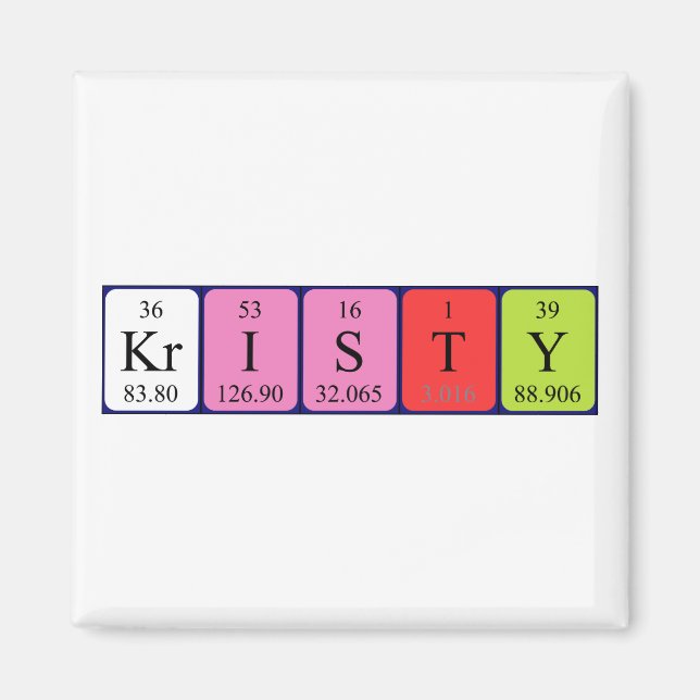 Kristy periodic table name magnet (Front)
