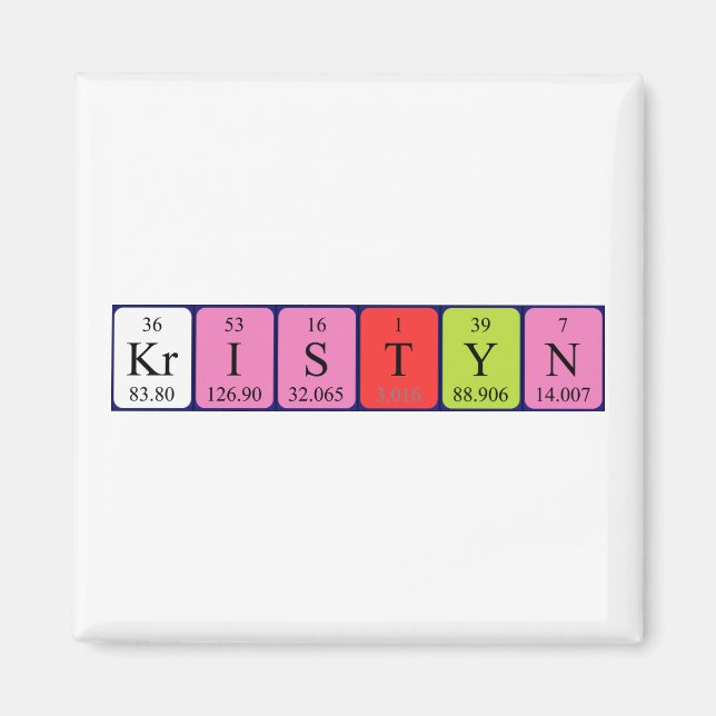 Kristyn periodic table name magnet (Front)