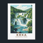 Krka National Park Croatia Illustration Travel Art Postcard<br><div class="desc">Krka vector artwork design. Krka National Park is situated along the Krka River in southern Croatia. It's known for a series of 7 waterfalls.</div>
