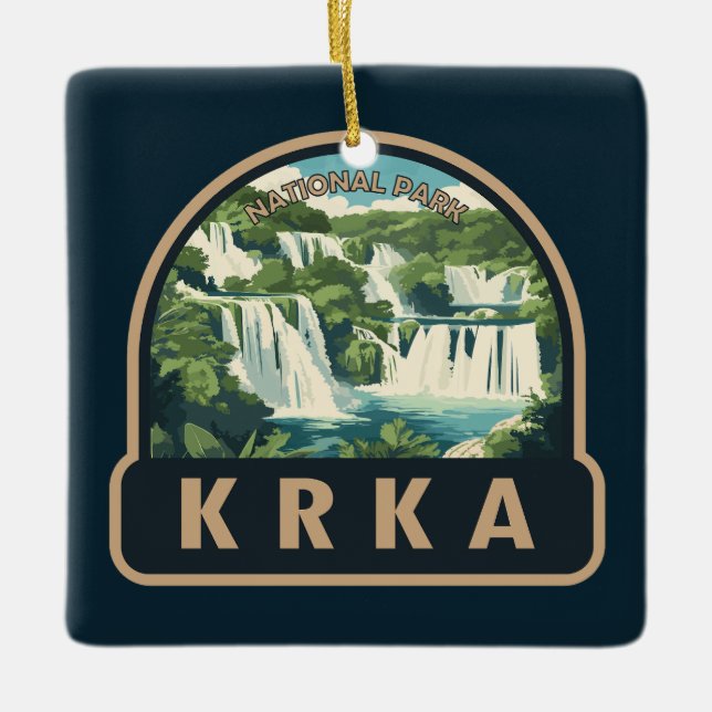 Krka National Park Croatia Travel Art Ceramic Ornament (Front)
