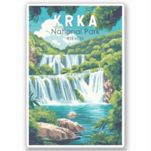 Krka National Park Croatia Travel Art Vintage