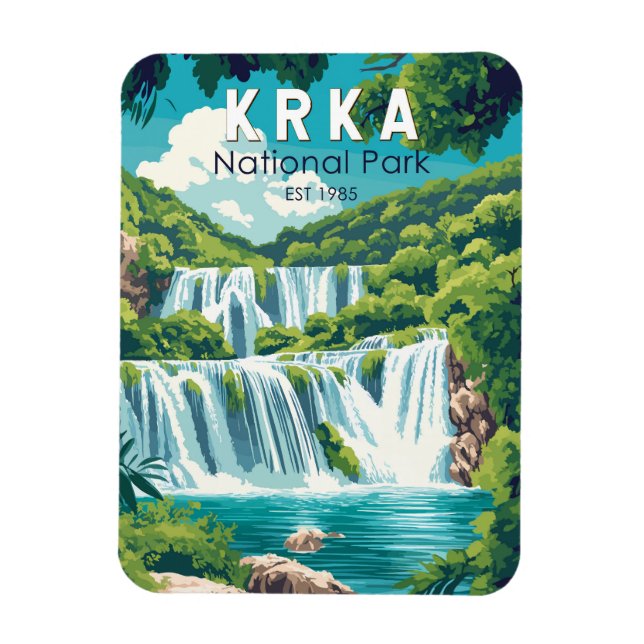 Krka National Park Croatia Travel Art Vintage Magnet (Vertical)
