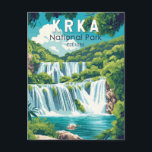 Krka National Park Croatia Travel Art Vintage Postcard<br><div class="desc">Krka vector artwork design. Krka National Park is situated along the Krka River in southern Croatia. It's known for a series of 7 waterfalls.</div>