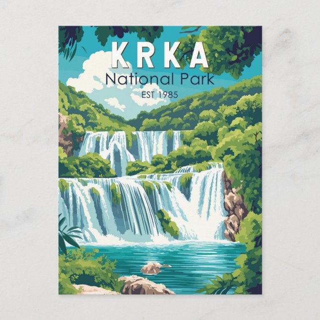 Krka National Park Croatia Travel Art Vintage Postcard (Front)
