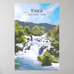 Krka National Park Travel Poster Croatia