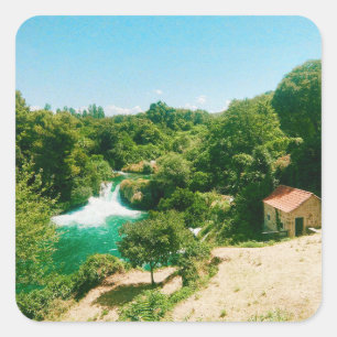 Krka Waterfall, Krka National Park, Croatia Square Sticker