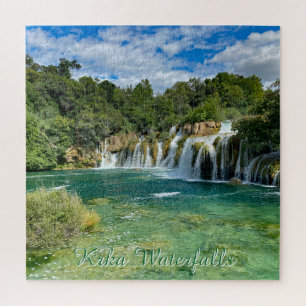 Krka Waterfalls in Croatia remote panorama travel Jigsaw Puzzle