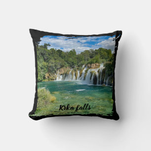 Krka Waterfalls in Croatia remote panorama view Cushion