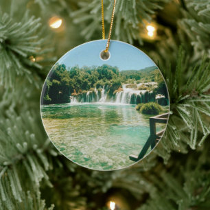 Krka Waterfalls -Krka National Park - Croatia Ceramic Tree Decoration