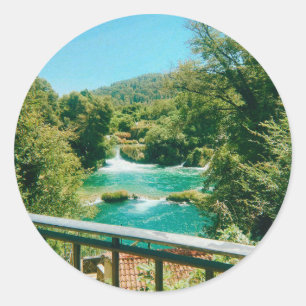Krka Waterfalls -Krka National Park - Croatia Classic Round Sticker