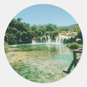 Krka Waterfalls -Krka National Park - Croatia Classic Round Sticker