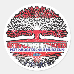 Kroatien Kroatisch Österreichisch Österreich Baum Classic Round Sticker