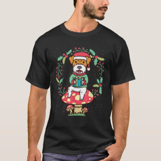 Kromfohrlander Dog Kromi On Mushroom Christmas Wre T-Shirt