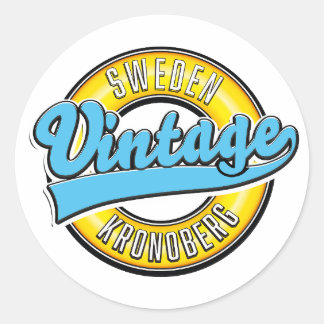 Kronoberg Sweden Vintage style logo Classic Round Sticker