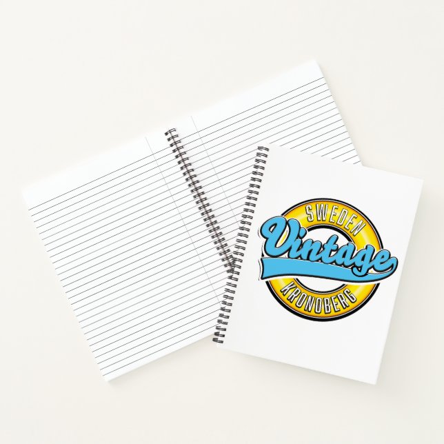 Kronoberg Sweden Vintage style logo  Notebook (Inside)