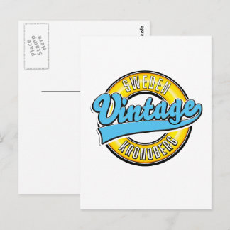 Kronoberg Sweden Vintage style logo Postcard
