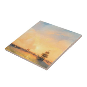 Kronstadt Fort Emperor Alexander  Ivan Aivazovsky Tile
