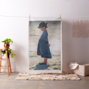 Kroyer - Little Girl standing on Skagen Beach Fabric