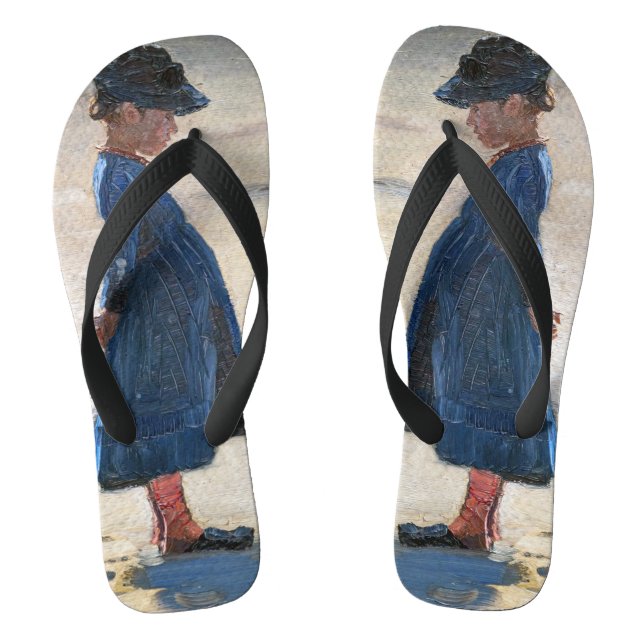 Kroyer - Little Girl standing on Skagen Beach Flip Flops (Footbed)