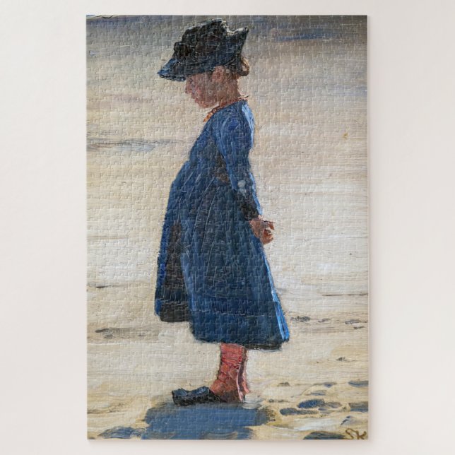 Kroyer - Little Girl standing on Skagen Beach Jigsaw Puzzle (Vertical)