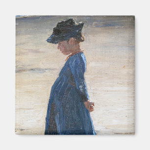 Kroyer - Little Girl standing on Skagen Beach Magnet