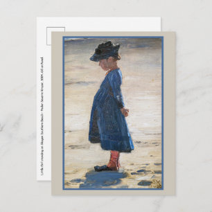 Kroyer - Little Girl standing on Skagen Beach Postcard