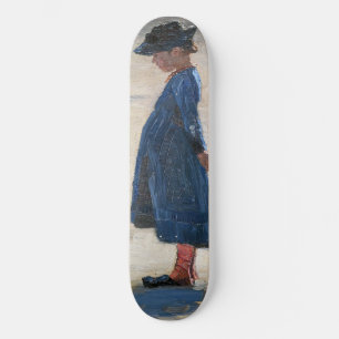Kroyer - Little Girl standing on Skagen Beach Skateboard