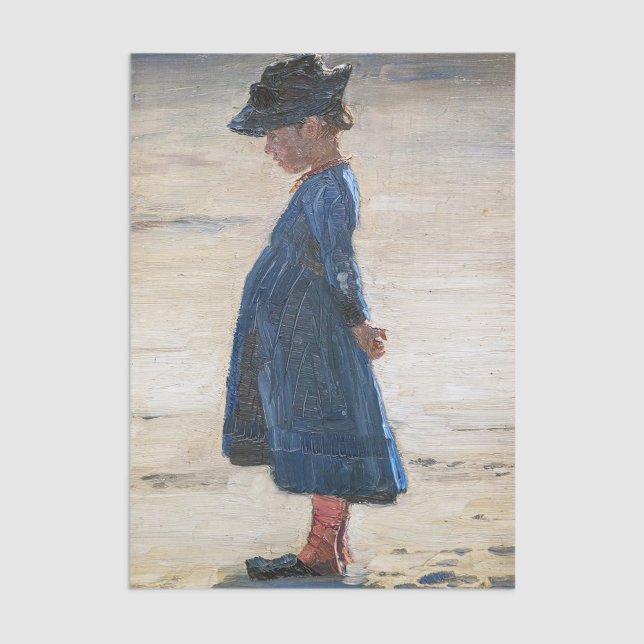 Kroyer - Little Girl standing on Skagen Beach Tissue Paper (Creator Uploaded)