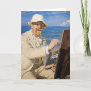 Kroyer - Self-Portrait at Skagen Beach Card