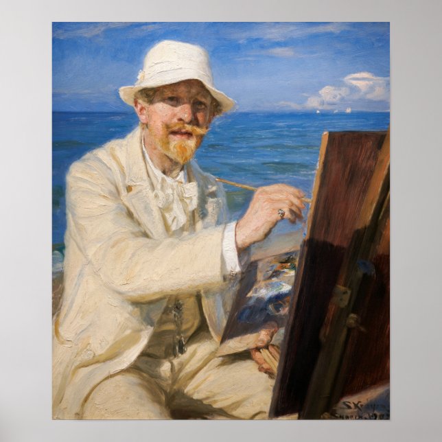 Kroyer - Self-Portrait at Skagen Beach Poster (Front)