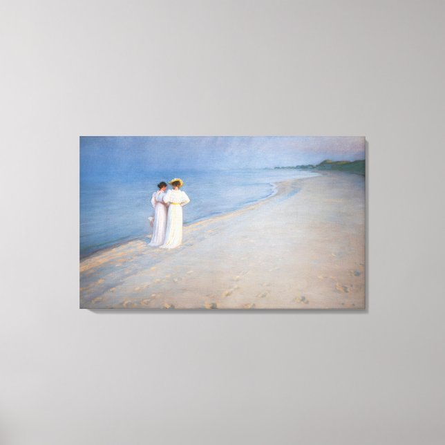 Kroyer - Summer Evening on Skagen Beach Canvas Print (Front)