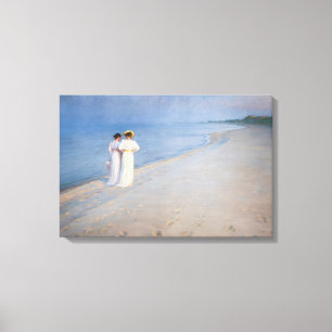 Kroyer - Summer Evening on Skagen Beach Canvas Print