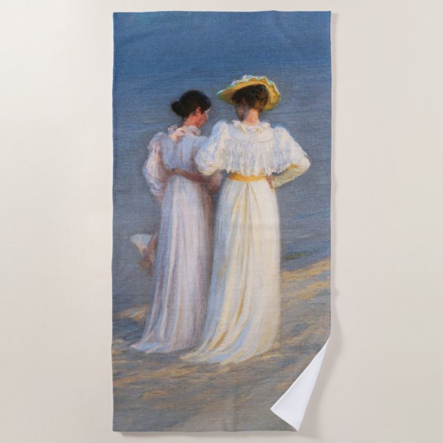Kroyer - Summer Evening on Skagen Beach Closeup Beach Towel (Front)