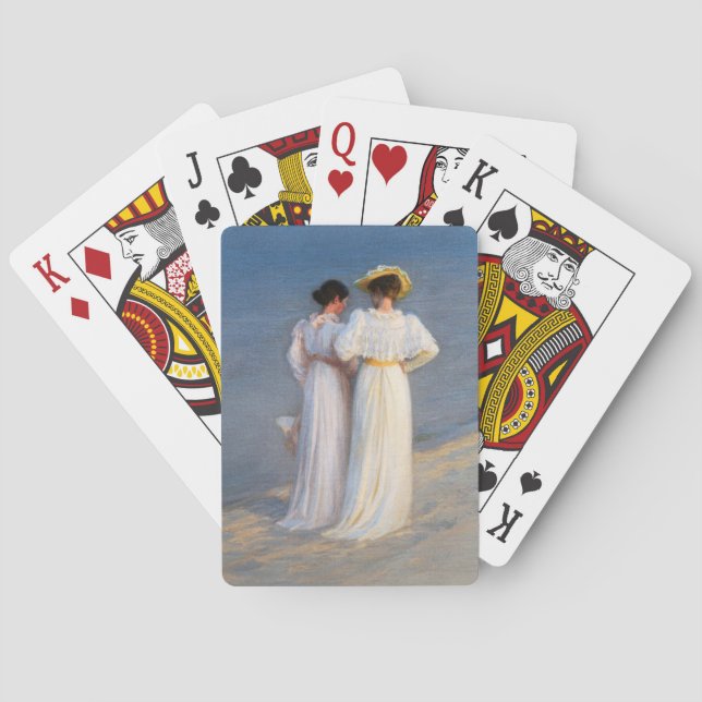 Kroyer - Summer Evening on Skagen Beach Closeup Playing Cards (Back)