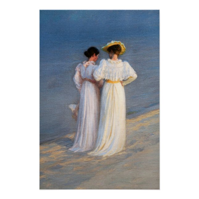 Kroyer - Summer Evening on Skagen Beach Closeup Poster (Front)