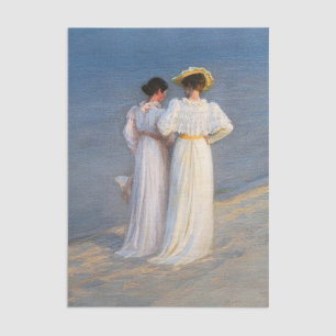 Kroyer - Summer Evening on Skagen Beach Closeup Tissue Paper