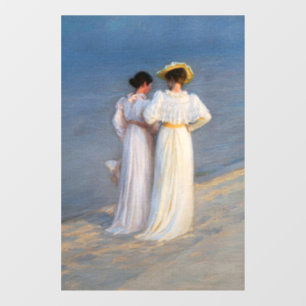 Kroyer - Summer Evening on Skagen Beach Closeup Window Cling